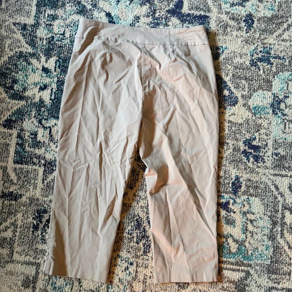 Jenna Rose Cream Capri Pants Button Detail‎ Y2K Stretch Office Siren Tan Large - Picture 6 of 7